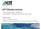 Invitation to the KIT climate lecture